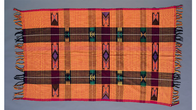 Akwete cloth. Nigeria. 1959. Cotton tabby with supplementary patterning wefts. 959.252.3 Gift of Sir Lionel Brett.