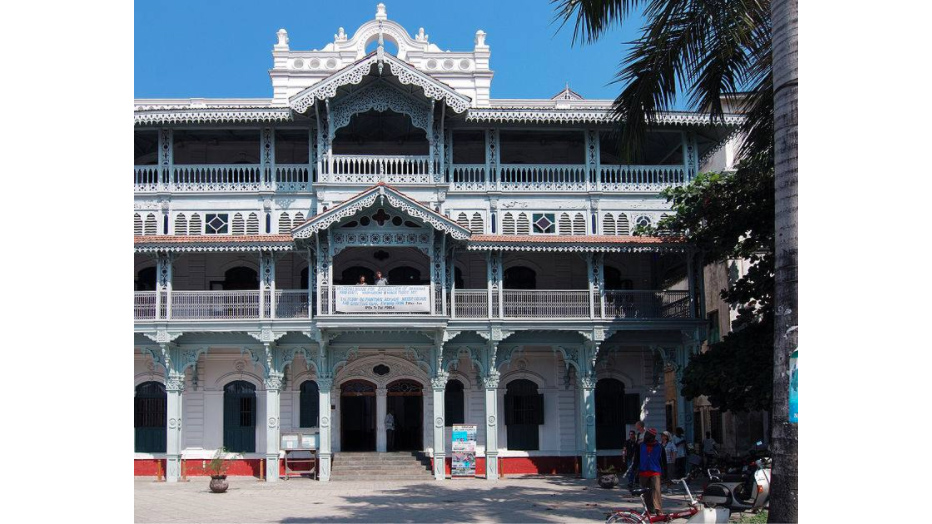 Front facade of a building.