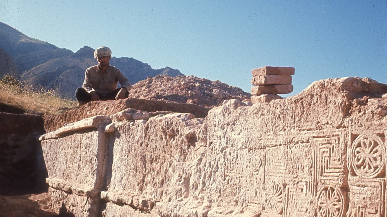 Archival photo of ruins