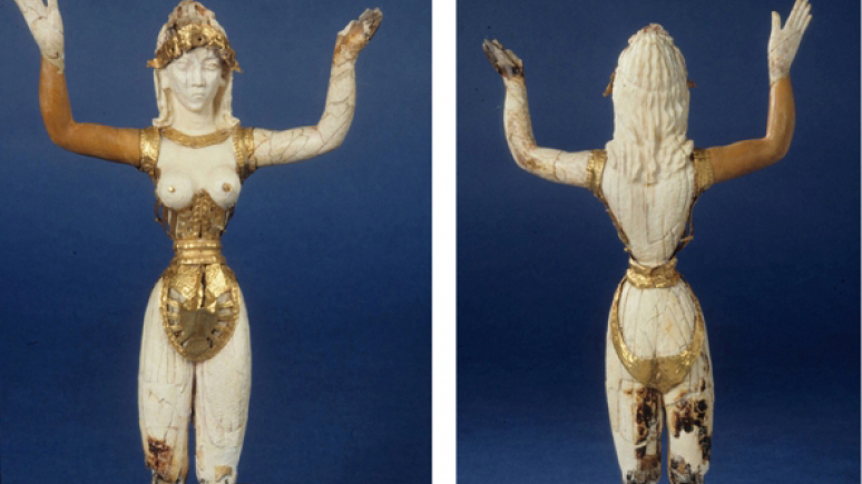 Front and back of the Minoan Goddess.