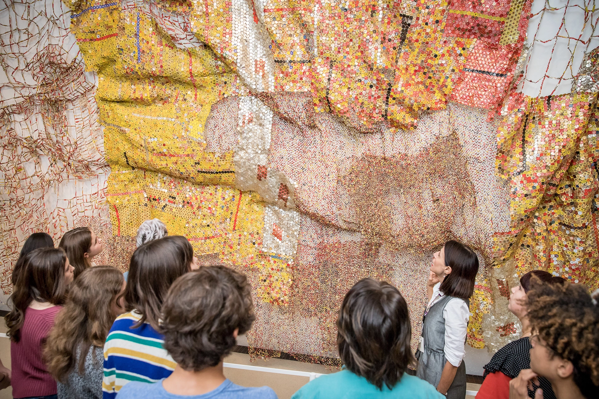 Tour guide leading a tour at ROM