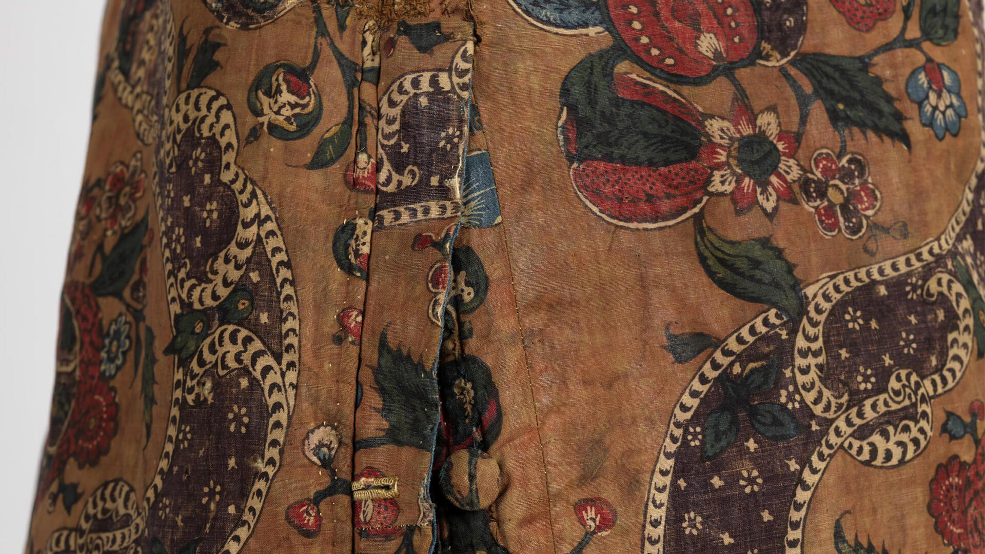 Detail of man’s banyan (informal gown).
