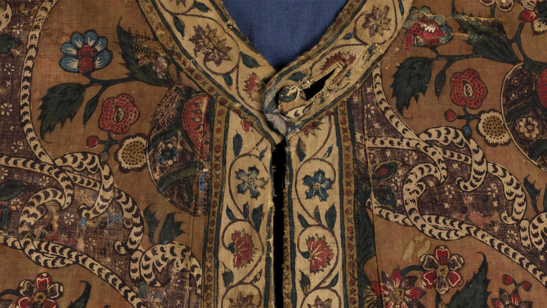 Detail of man’s banyan (informal gown).
