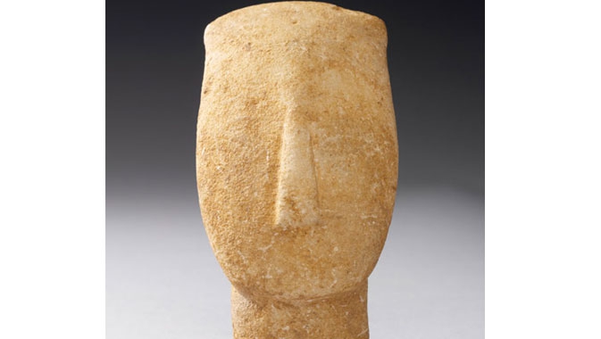 Cycladic culture of the Neolithic period, schematic figurines, made from local pure white marble, cycladic, Greece, figure 