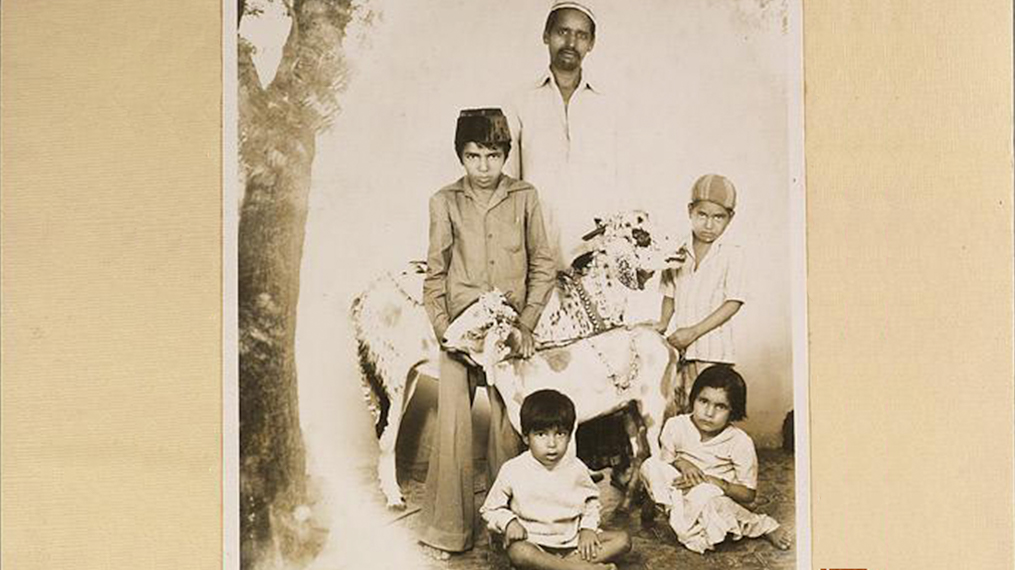 Composite photograph of family on Eid.