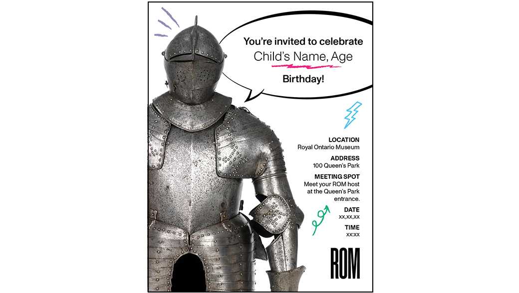 ROM birthday knight invitation
