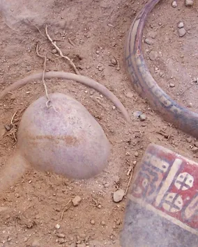 Ceramics recovered in an intact tomb at Collota.
