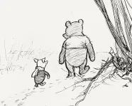 Illustration of Winnie-the-Pooh and Piglet.
