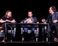 Magnus Nilsson in conversation with two speakers. © L Milosavljevic.
