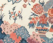 Chintz fabric with floral pattern.
