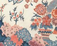 Chintz fabric with floral pattern.
