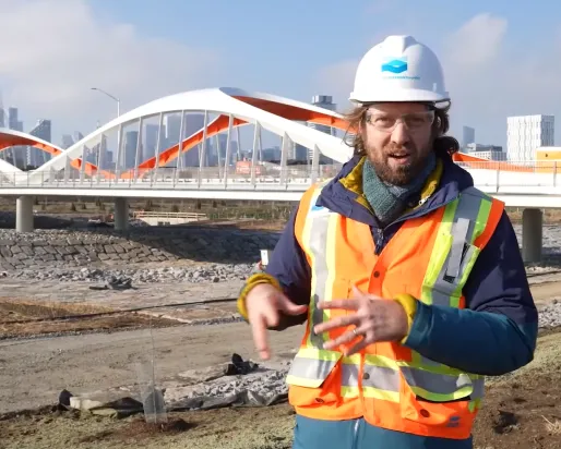 Soren Brothers in front of new bridge consturction in Toronto, Ontario