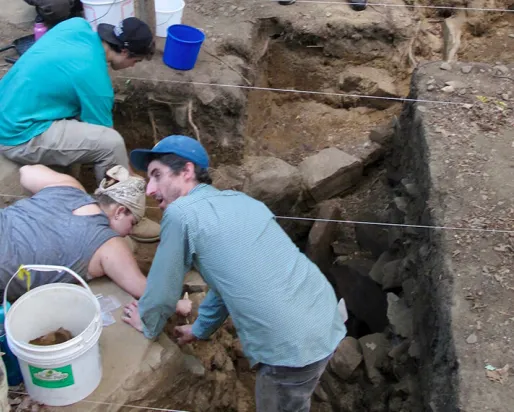 Craig Cipolla on site at archaeological dig.
