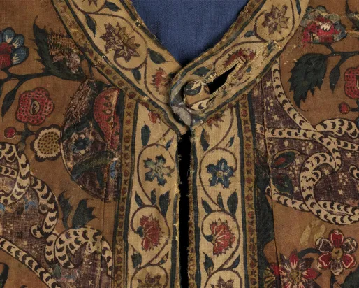 Detail of man’s banyan (informal gown).
