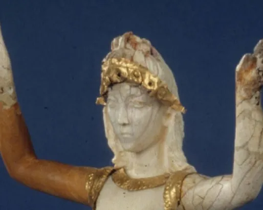 Detail of the head of the Minoan Ivory Goddess.
