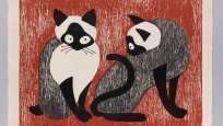 Saitō Kiyoshi, Japanese, 1907–1997, Two Cats, designed 1954, printed 1955, The John & Mable Ringling Museum of Art, Gift of Charles and Robyn Citrin, 2015