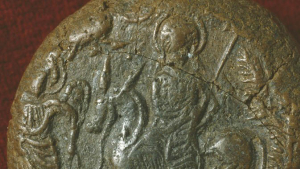 Detail of pilgrim token.