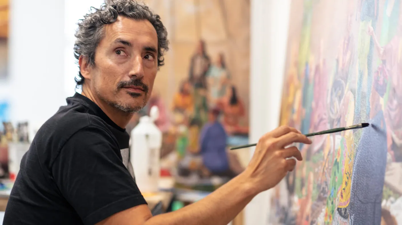 Image of Kent Monkman painting