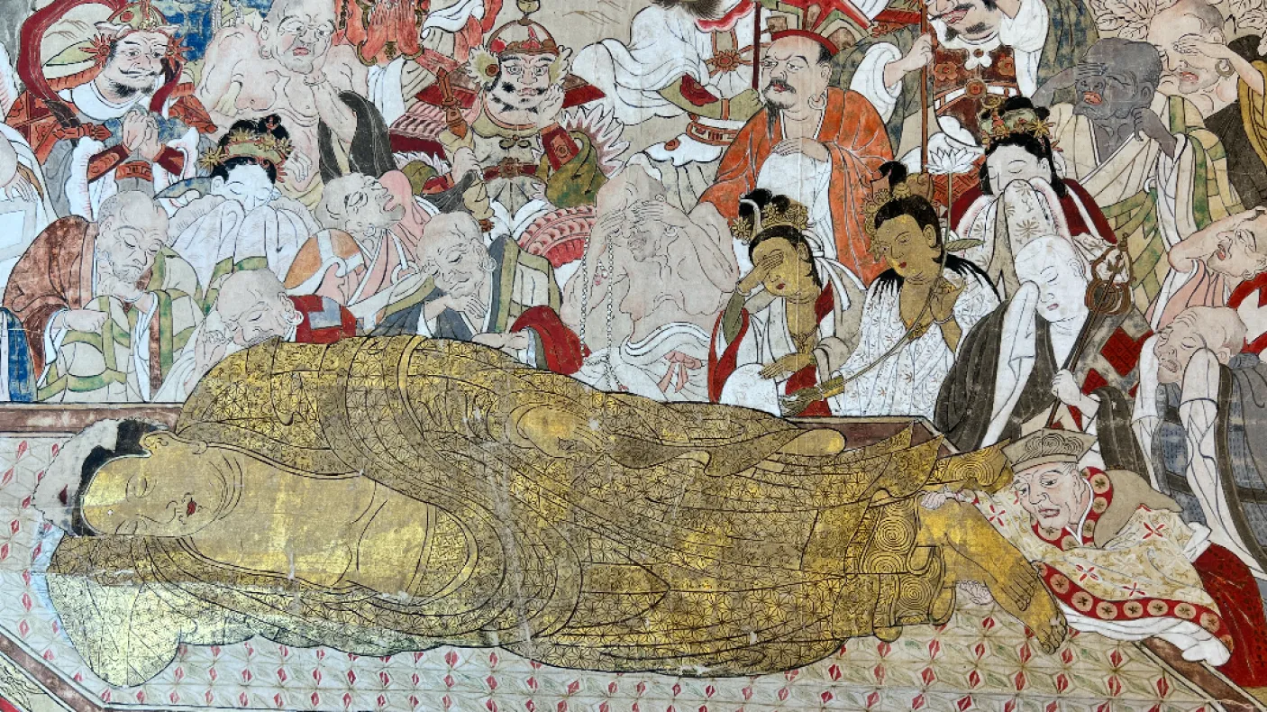 Death of the Historical Buddha (Nehan-zu), Japan, Hanging Scroll, Edo Period. Gift of Nicholas Pascucci.
