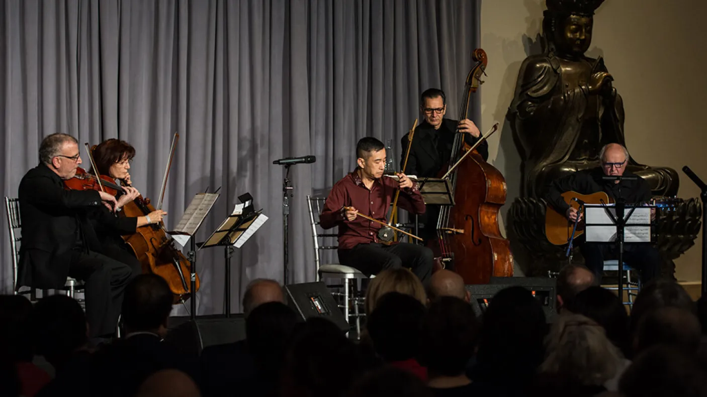 George Gao performing at the ROM.
