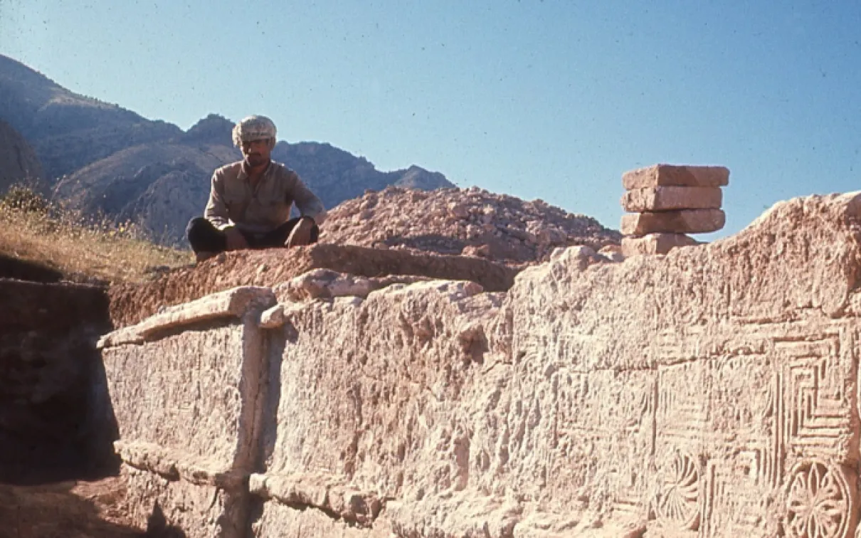 Archival photo of ruins