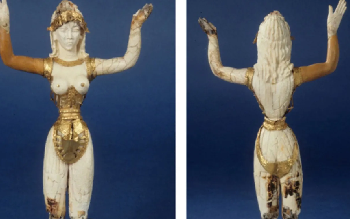 Front and back of the Minoan Goddess.