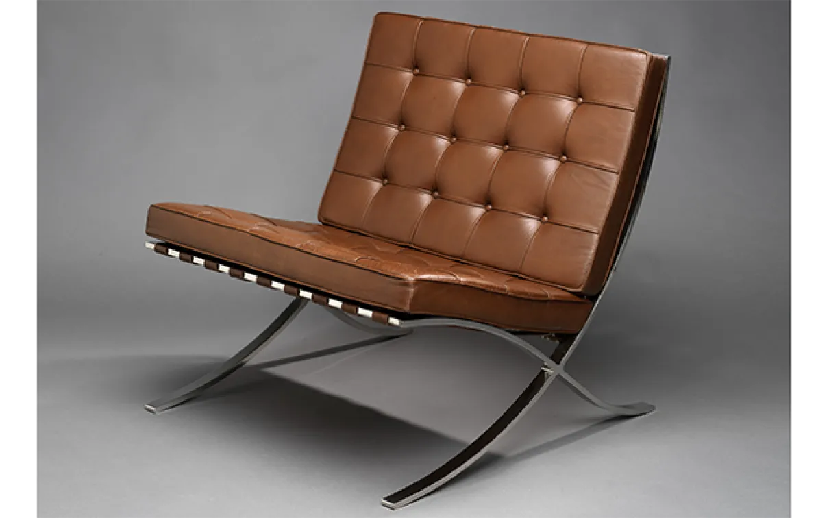 Barcelona Chair, Designed in 1929 by Ludwig Mies van der Rohe, made by Knoll Associates (c) Royal Ontario Museum 2016 Acquisition made possible with a grant from the Mona Campbell Endowment Fund.