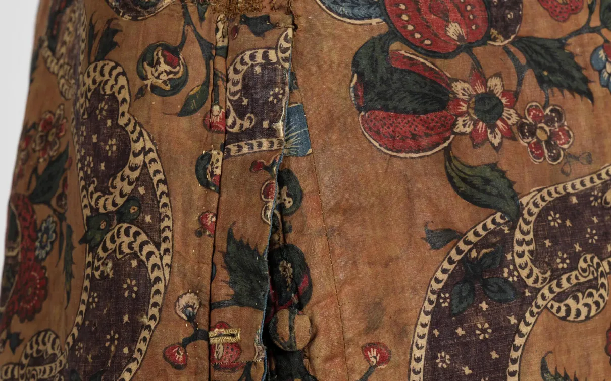 Detail of man’s banyan (informal gown).
