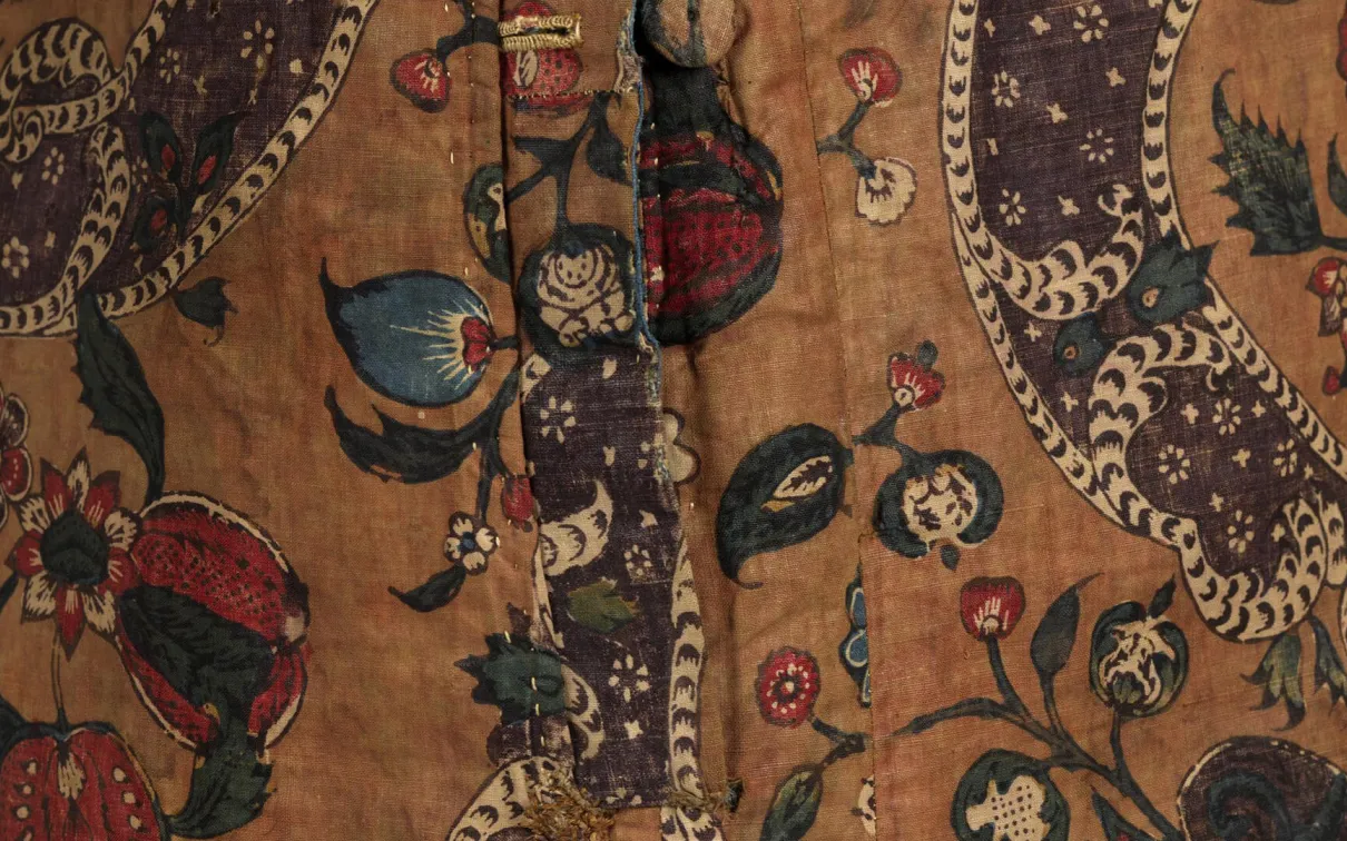 Detail of man’s banyan (informal gown).
