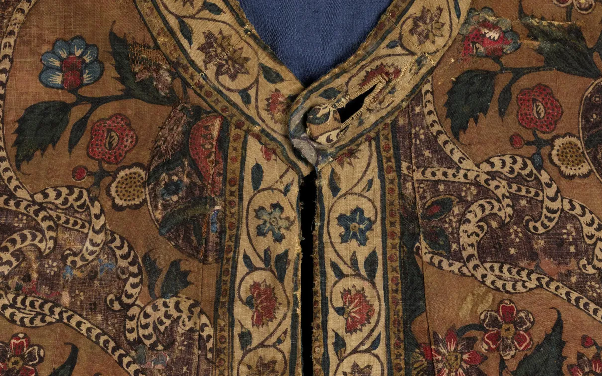 Detail of man’s banyan (informal gown).
