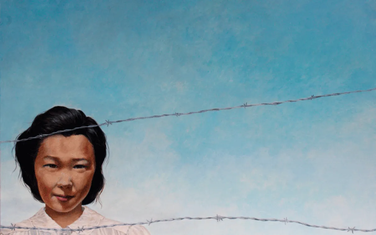 Painting of young girl (Lillian Michiko Blakey).