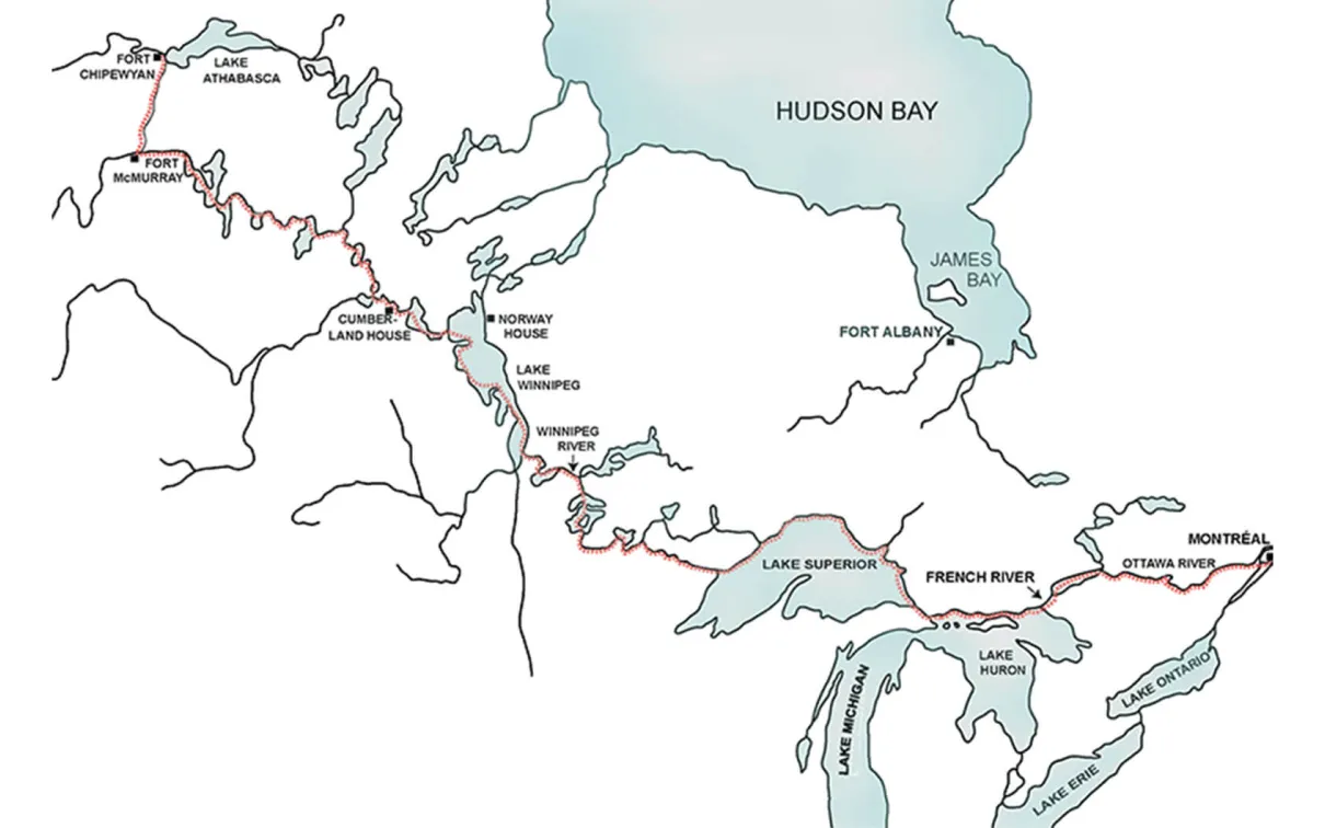 Map of area surrounding Hudson Bay.