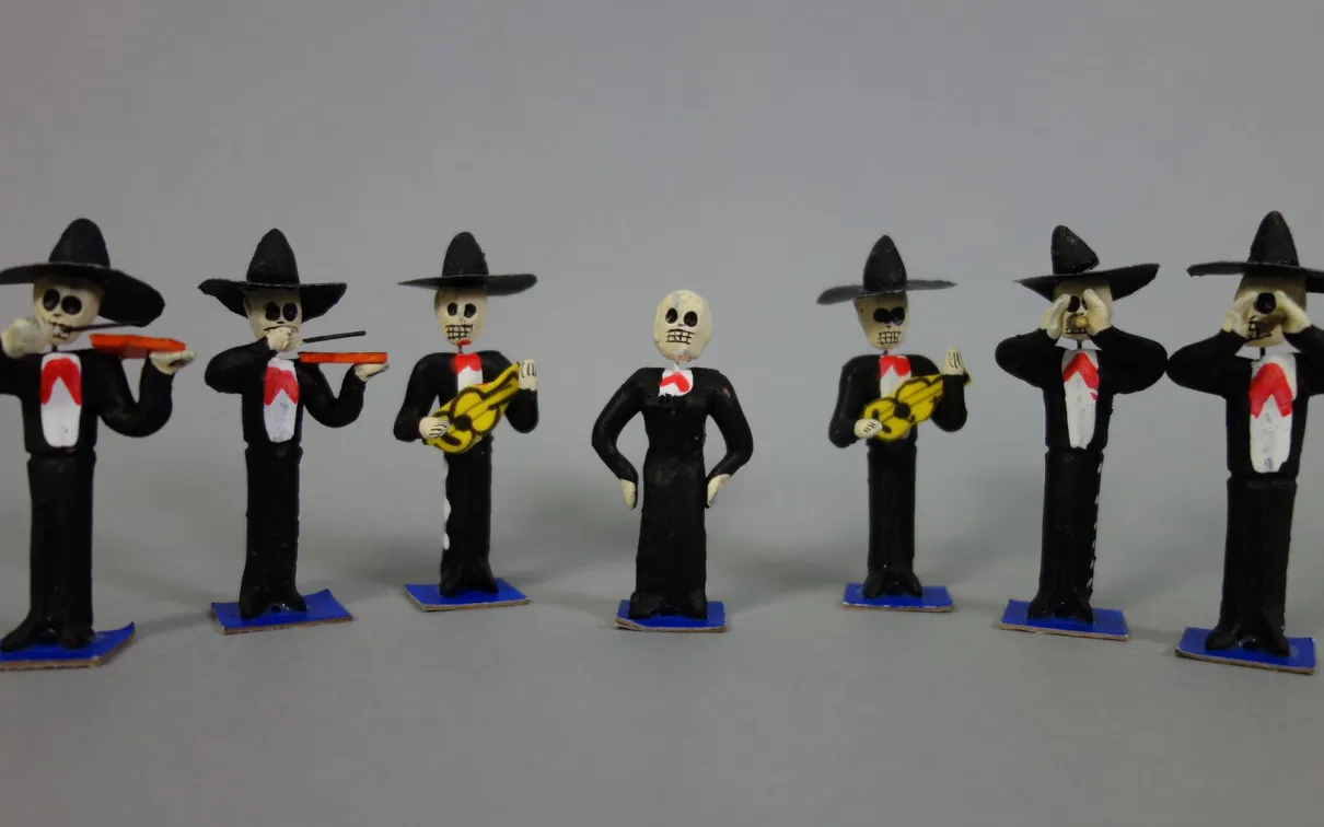 Toy skeleton mariachi band