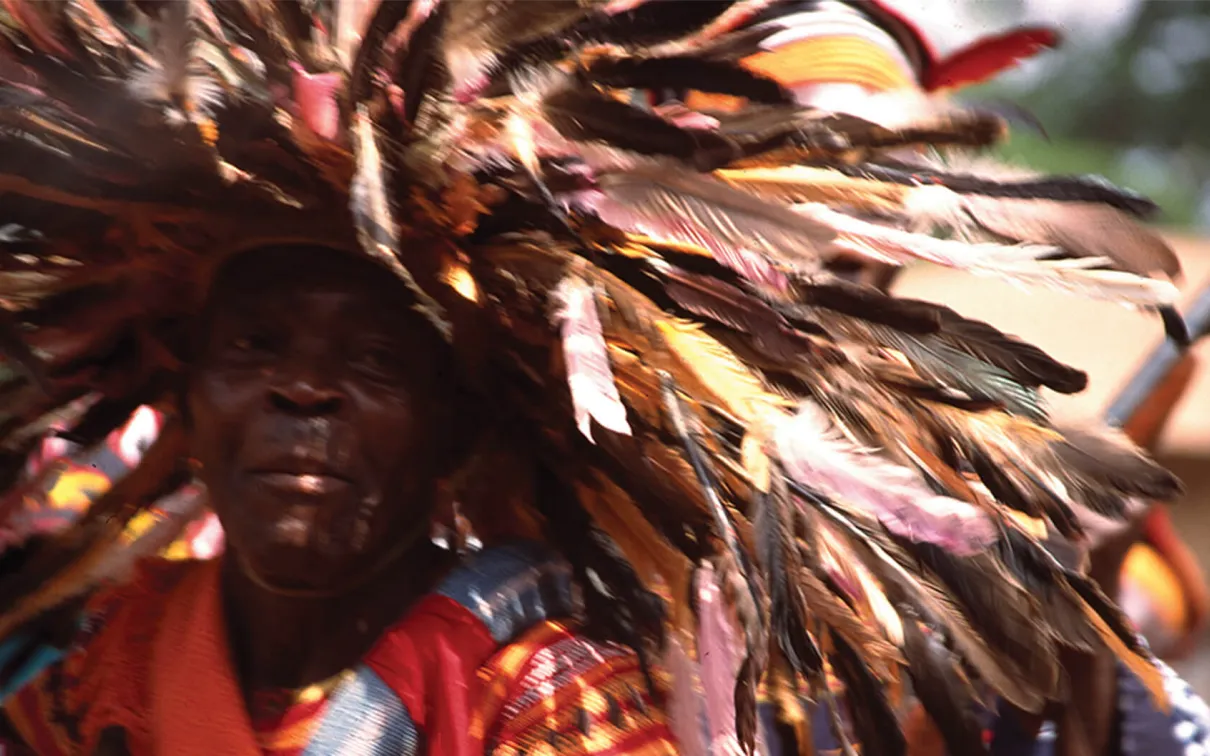 Person with feather headdress.