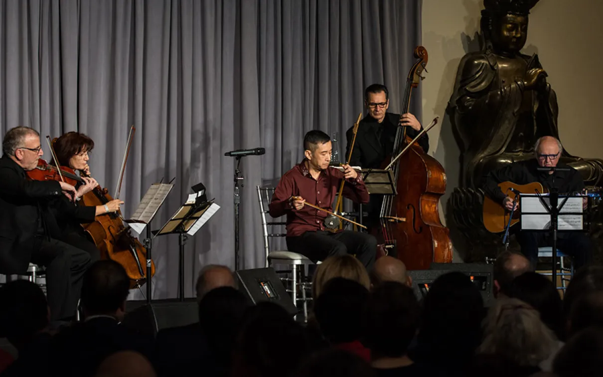 George Gao performing at the ROM.
