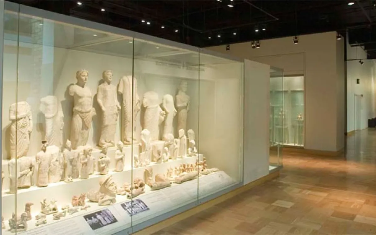 A reconstructed open-air sanctuary features the ROM's collection of votive sculptures from the Sanctuary of Apollo at Frangissa.