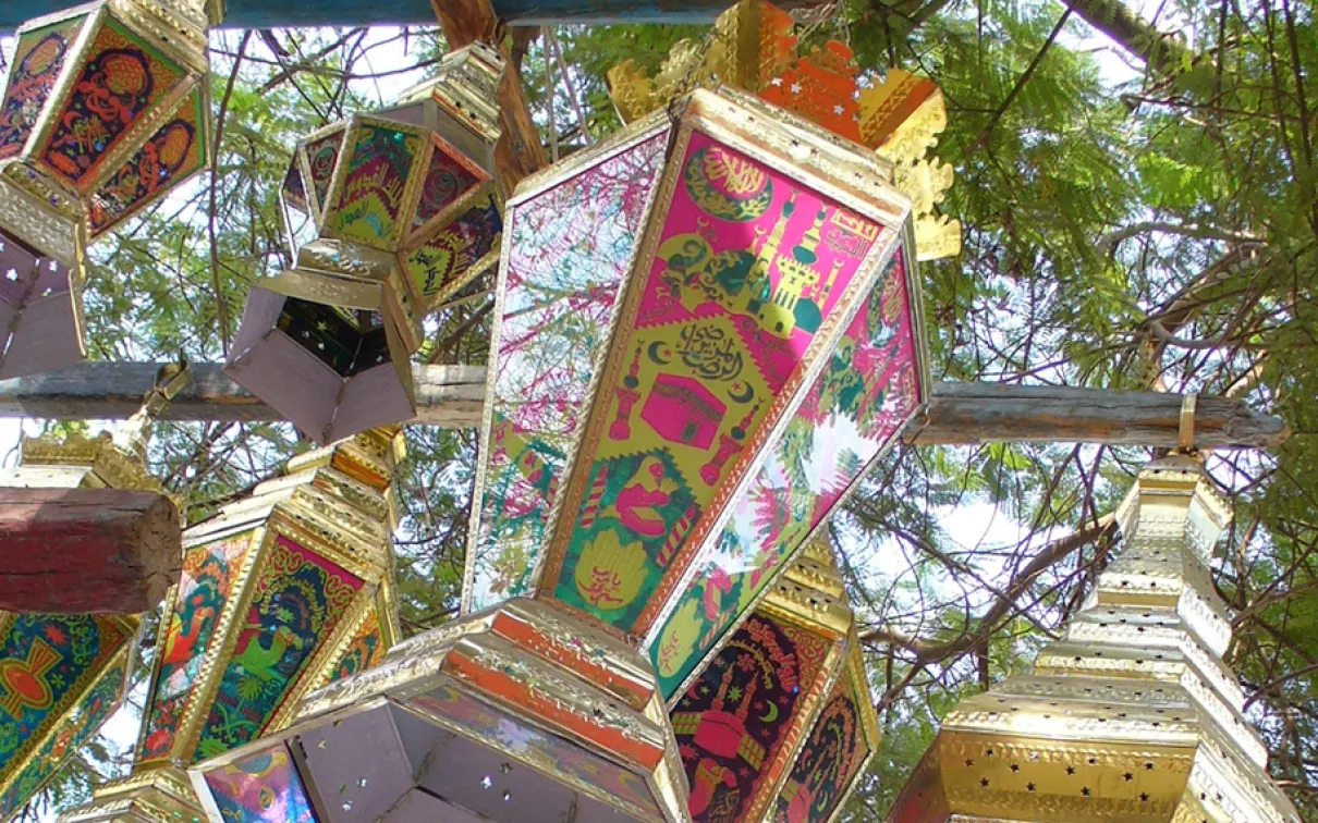 Ramadan lanterns fanous Ramadan lanterns from below.