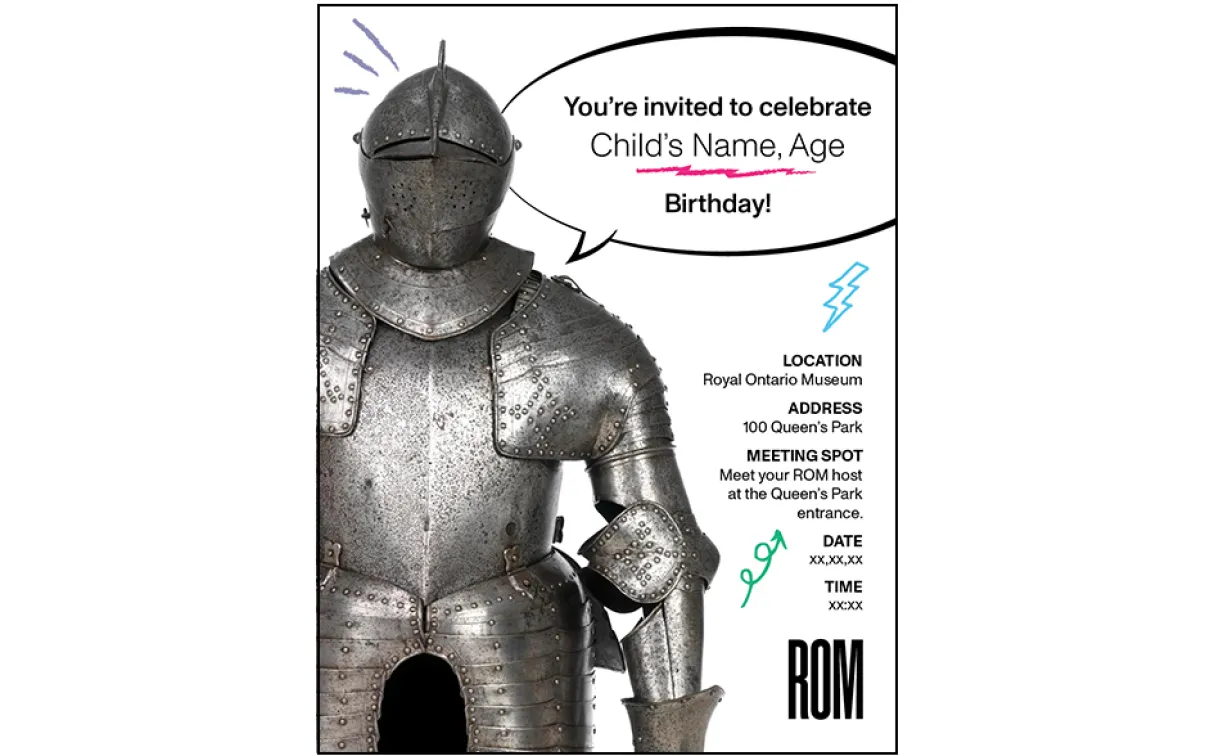 ROM birthday knight invitation
