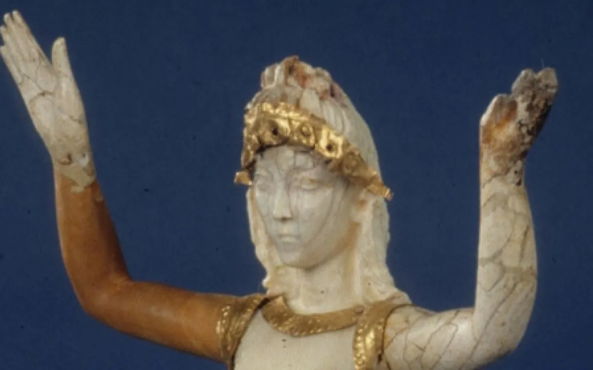 Detail of the head of the Minoan Ivory Goddess.
