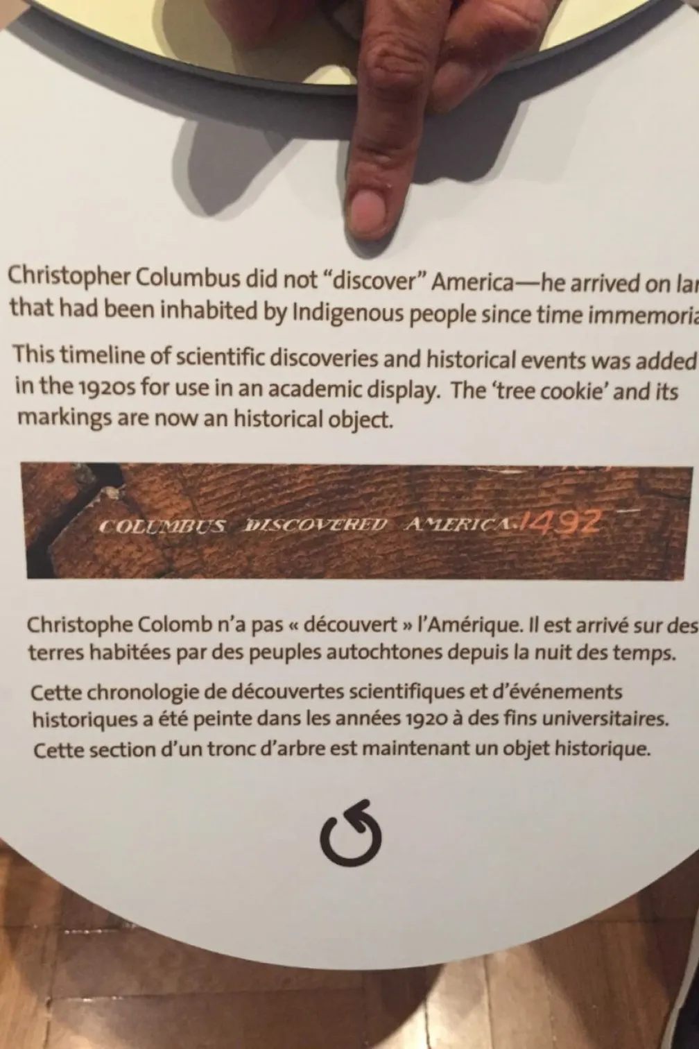 label describing the Christopher Columbu discovery.