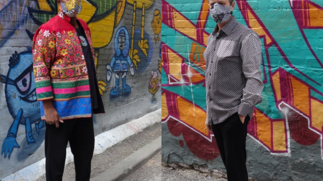 Promo photo of 2 people wearing masks